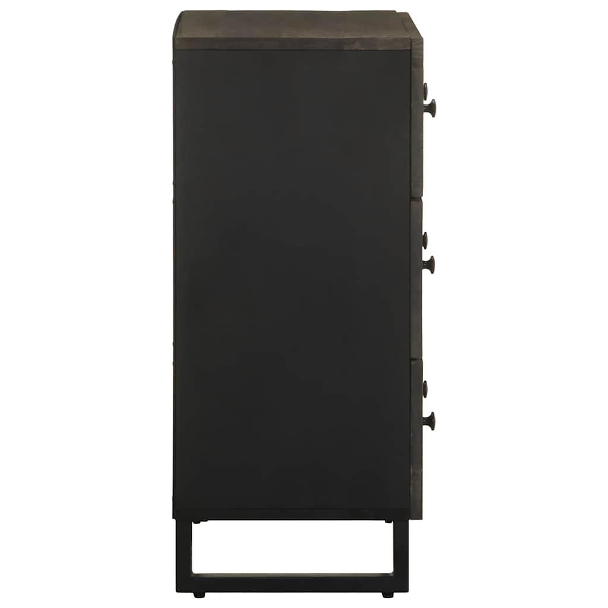 Voir la diapositive 4 : VIDAXL Buffet noir 60x33x75 cm bois massif de manguier