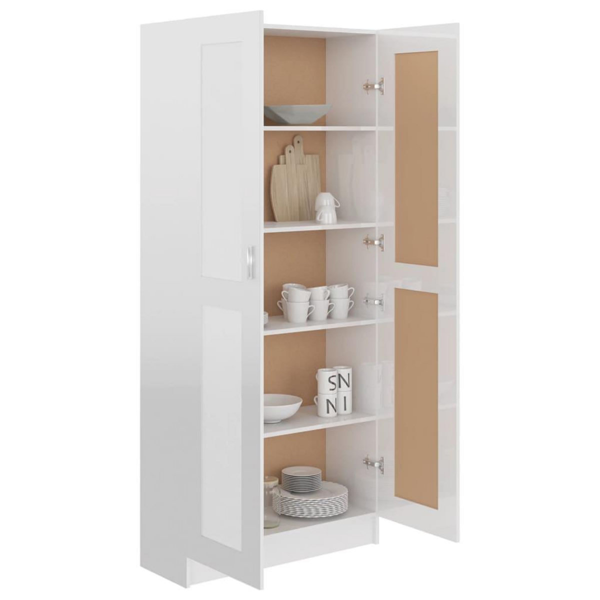 VIDAXL Bibliotheque Blanc brillant 82,5x30,5x185,5cm Bois d'ingenierie