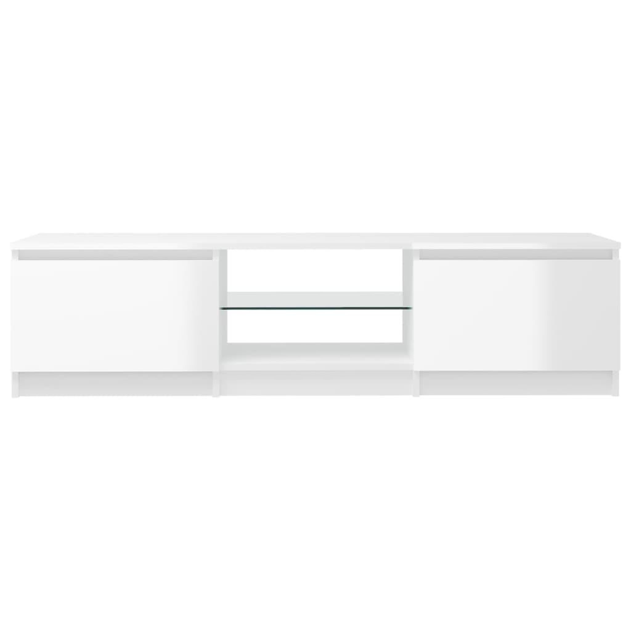 Voir la diapositive 5 : VIDAXL Meuble TV avec lumieres LED blanc brillant 140x40x35,5 cm