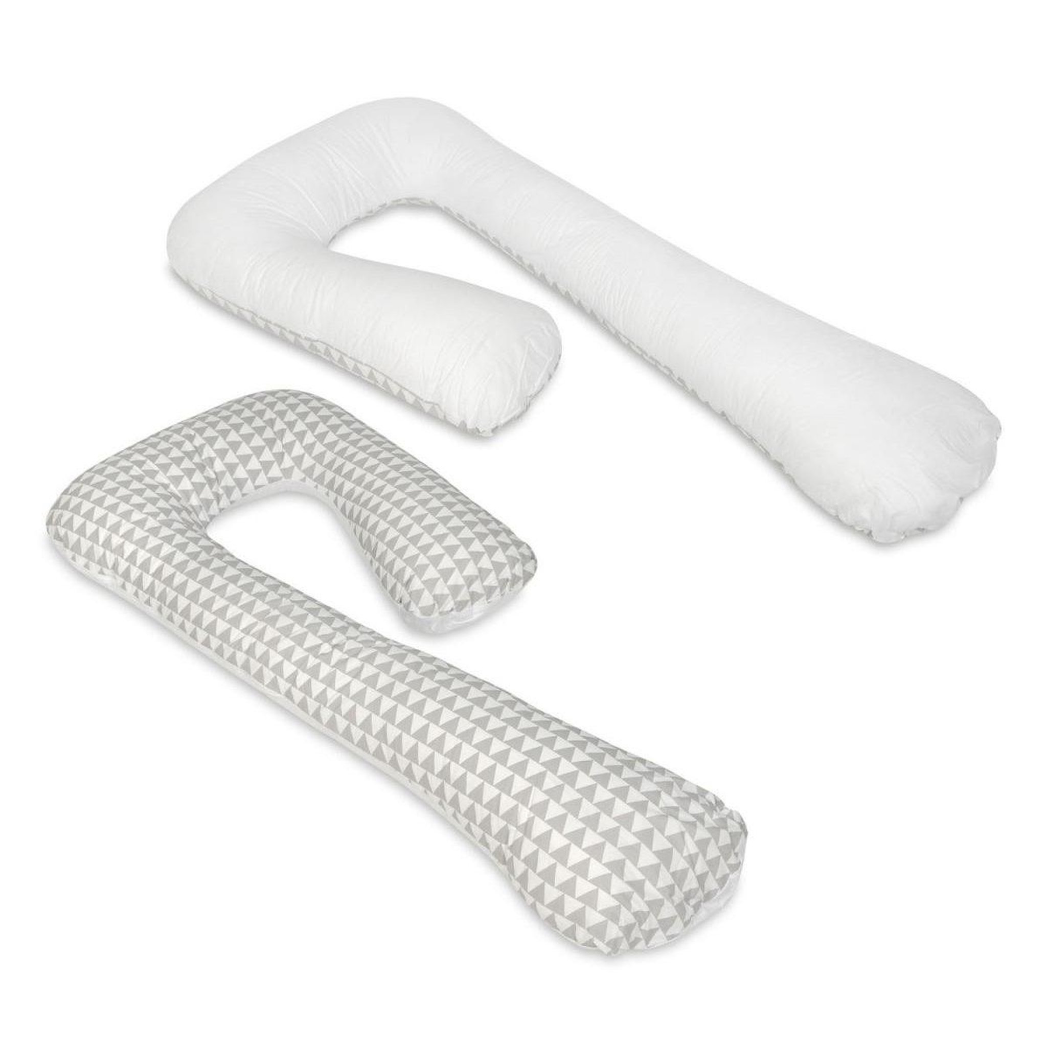 VELINDA Coussin d'accouchement pre/post natal Triangles blancs et gris – blanc
