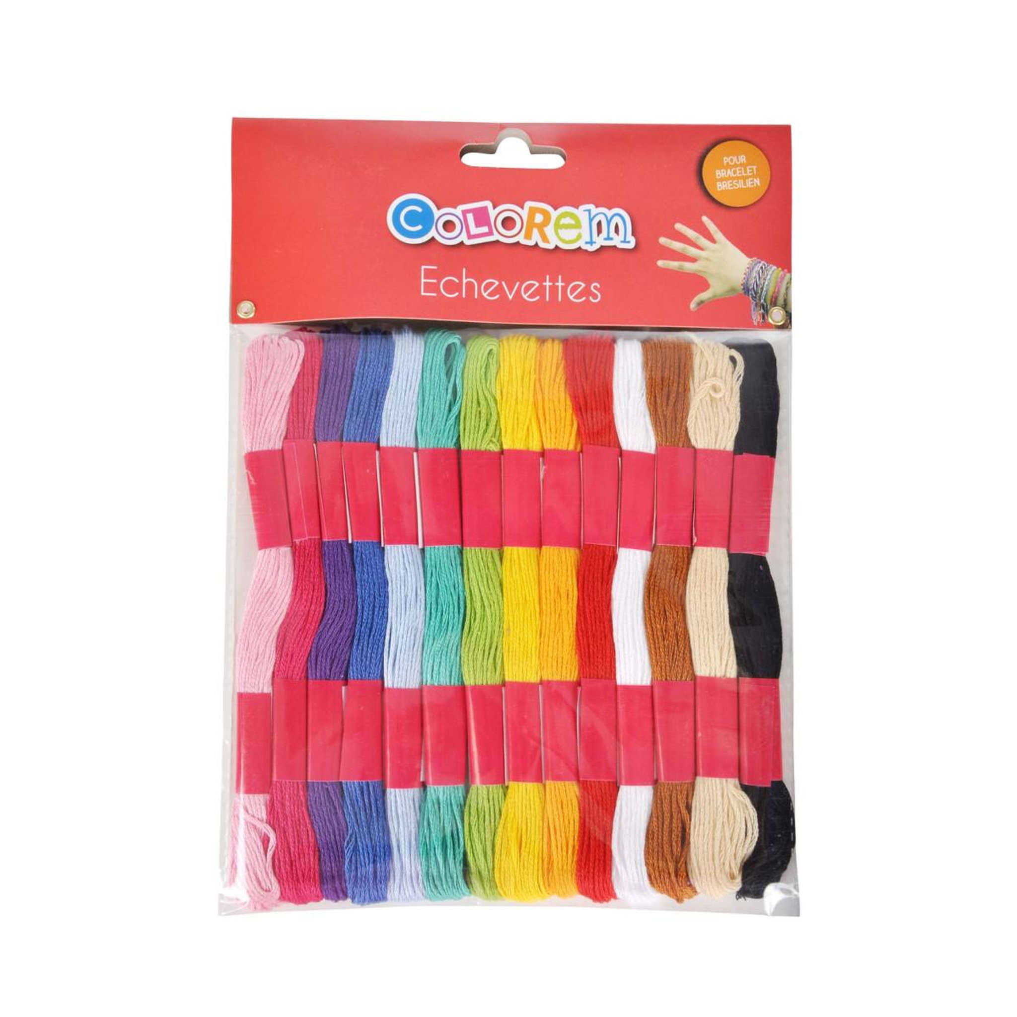 Voir la diapositive 2 : HOMEA Lot de 14 Echevettes  Bracelet Brésilien  22cm Multicolore