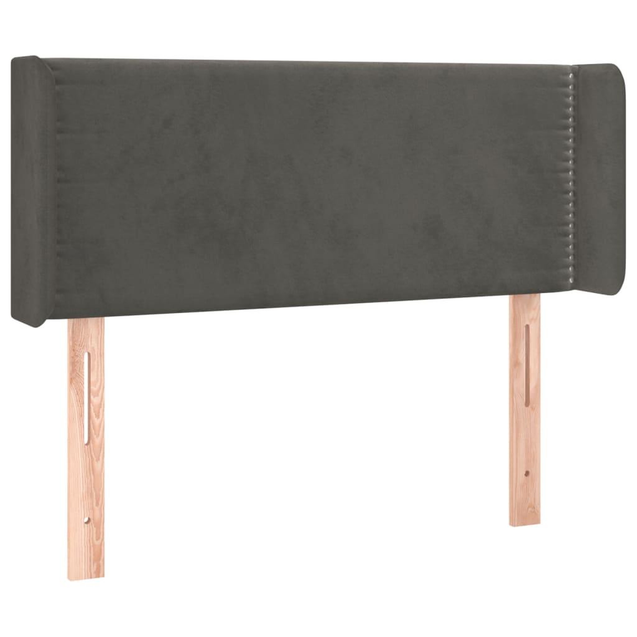 Voir la diapositive 2 : VIDAXL Tete de lit avec oreilles Gris fonce 83x16x78/88 cm Velours