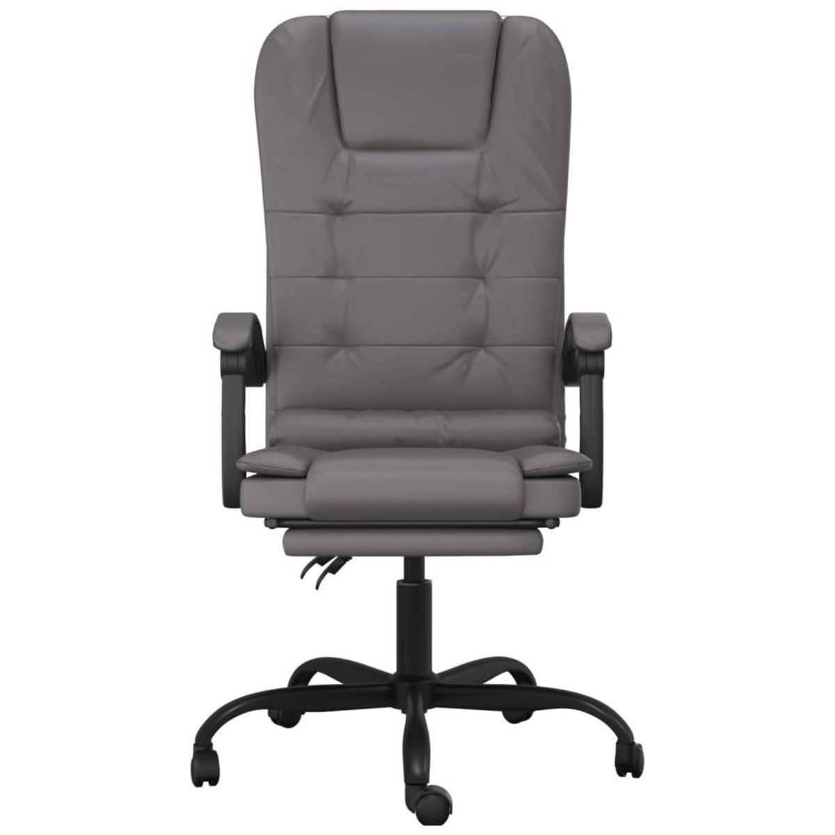 VIDAXL Fauteuil de massage inclinable de bureau Gris Similicuir