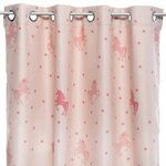Atmosphera Kids Rideau Occultant  Licorne  140x250cm Rose