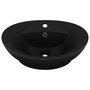 Voir la diapositive 2 : VIDAXL Lavabo ovale de luxe a trop-plein Noir mat 58,5x39 cm Ceramique