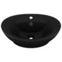 Voir la diapositive 2 : VIDAXL Lavabo ovale de luxe a trop-plein Noir mat 58,5x39 cm Ceramique