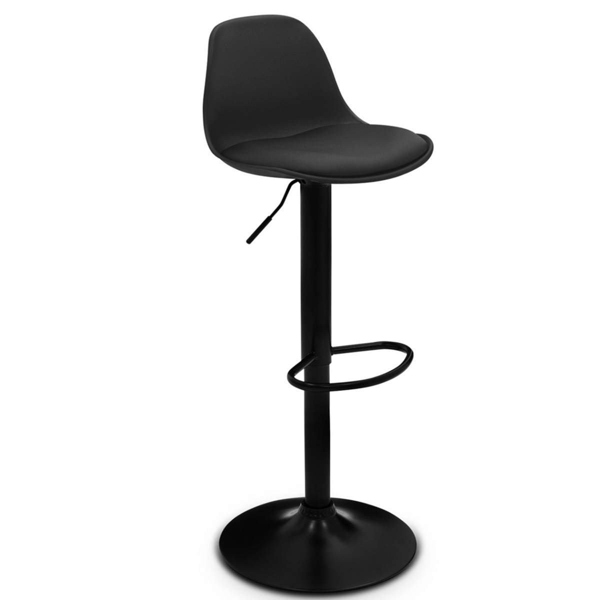ID MARKET Lot de 2 tabourets de bar KARL design noir pied noir