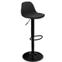 Voir la diapositive 4 : ID MARKET Lot de 2 tabourets de bar KARL design noir pied noir