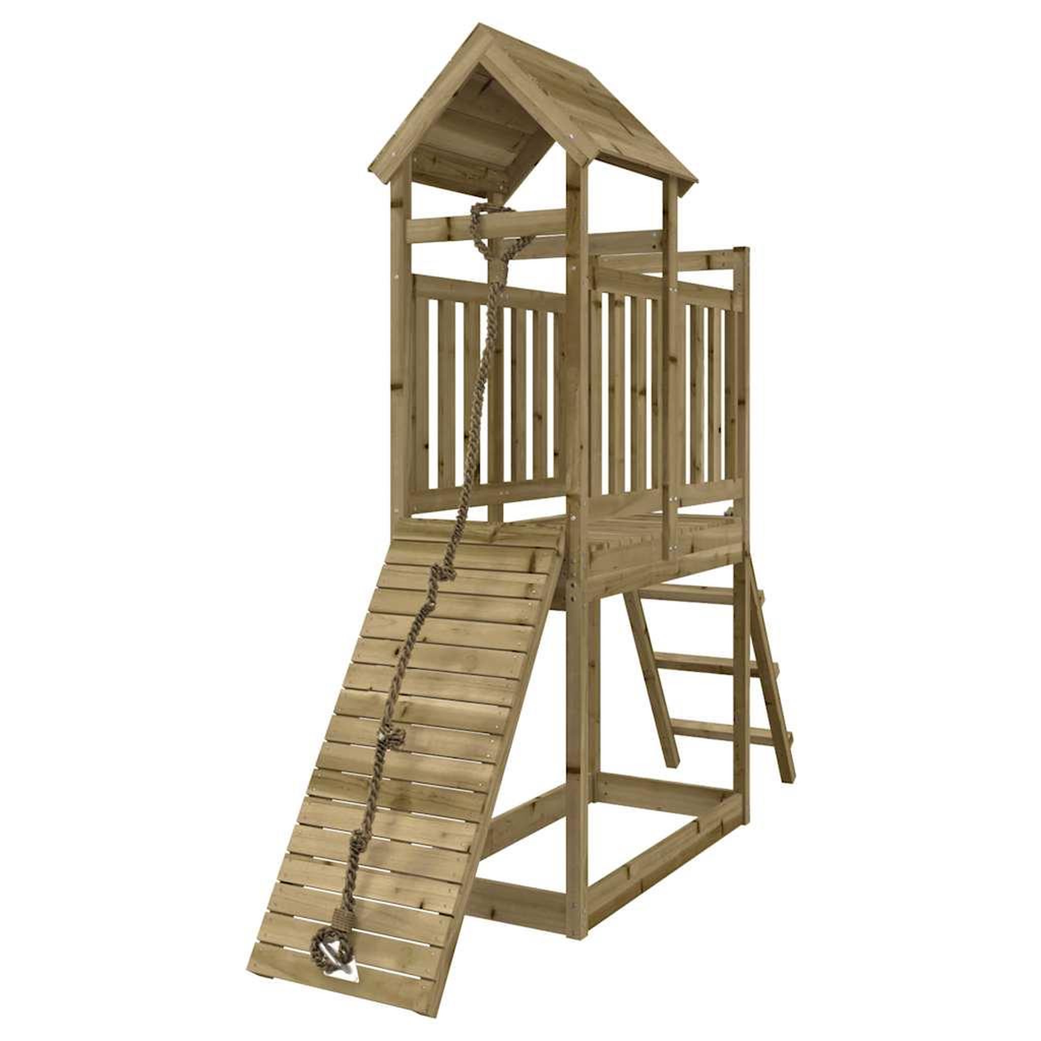 Voir la diapositive 3 : VIDAXL Maisonnette de jeu avec mur d'escalade bois de pin impregne