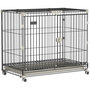 Voir la diapositive 1 : PAWHUT Cage pour Chien Pliable, Plateau Amovible, Roues avec Freins, Toit Ouvrant Verrouillable, Porte de Nourrissage, Niche Chien Interieur pour Petits et Moyens Chiens, 75,5x46x64,5cm, Noir