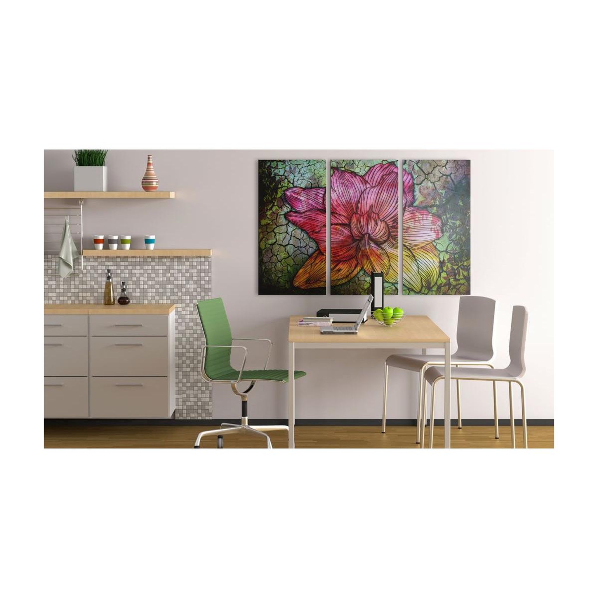 Voir la diapositive 2 : Paris Prix Tableau  Fleur Abstraite en Couleur Arc en Ciel