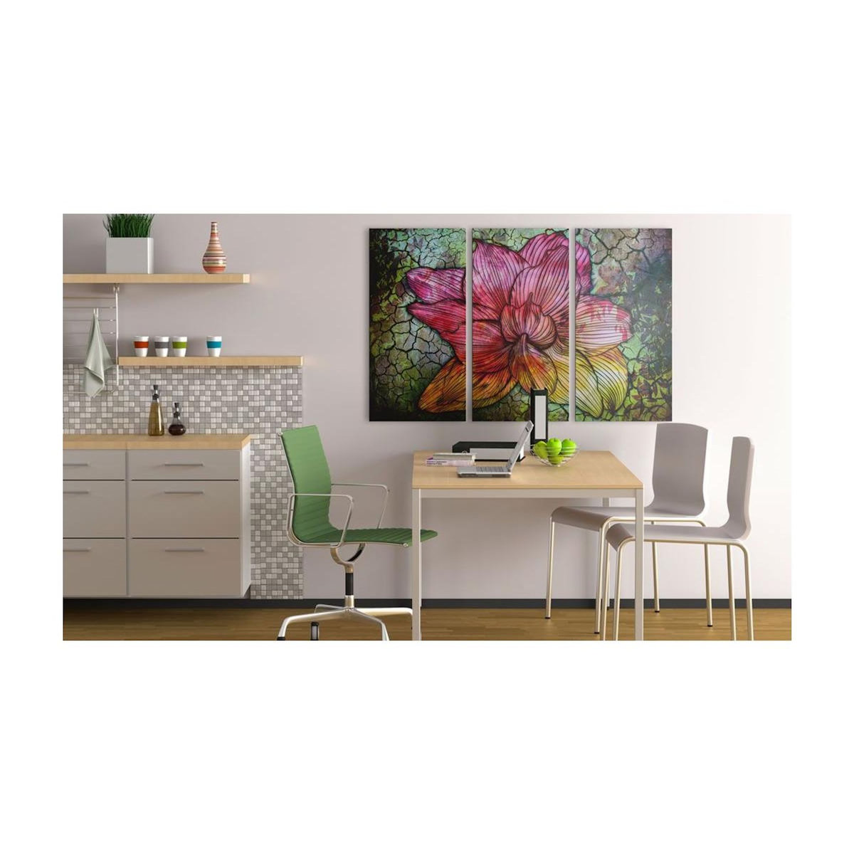 Paris Prix Tableau  Fleur Abstraite en Couleur Arc en Ciel