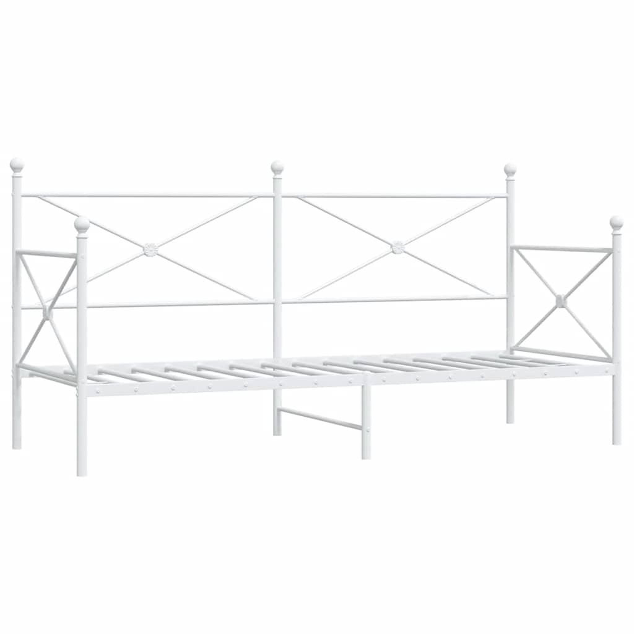 Voir la diapositive 2 : VIDAXL Lit de repos sans matelas blanc 90x200 cm acier