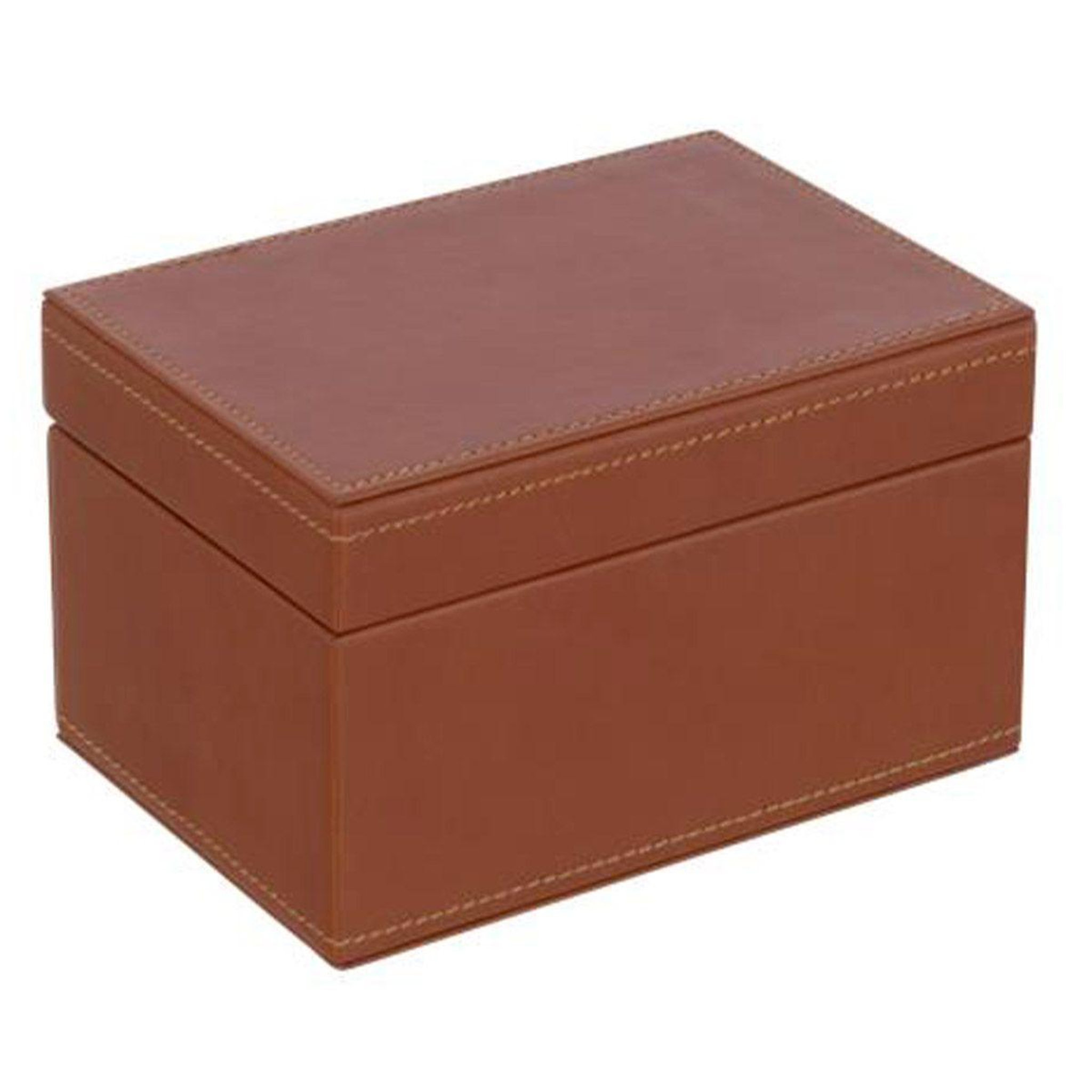 Voir la diapositive 2 : J-LINE Boîte jeux de cartes  ezra  17cm cognac