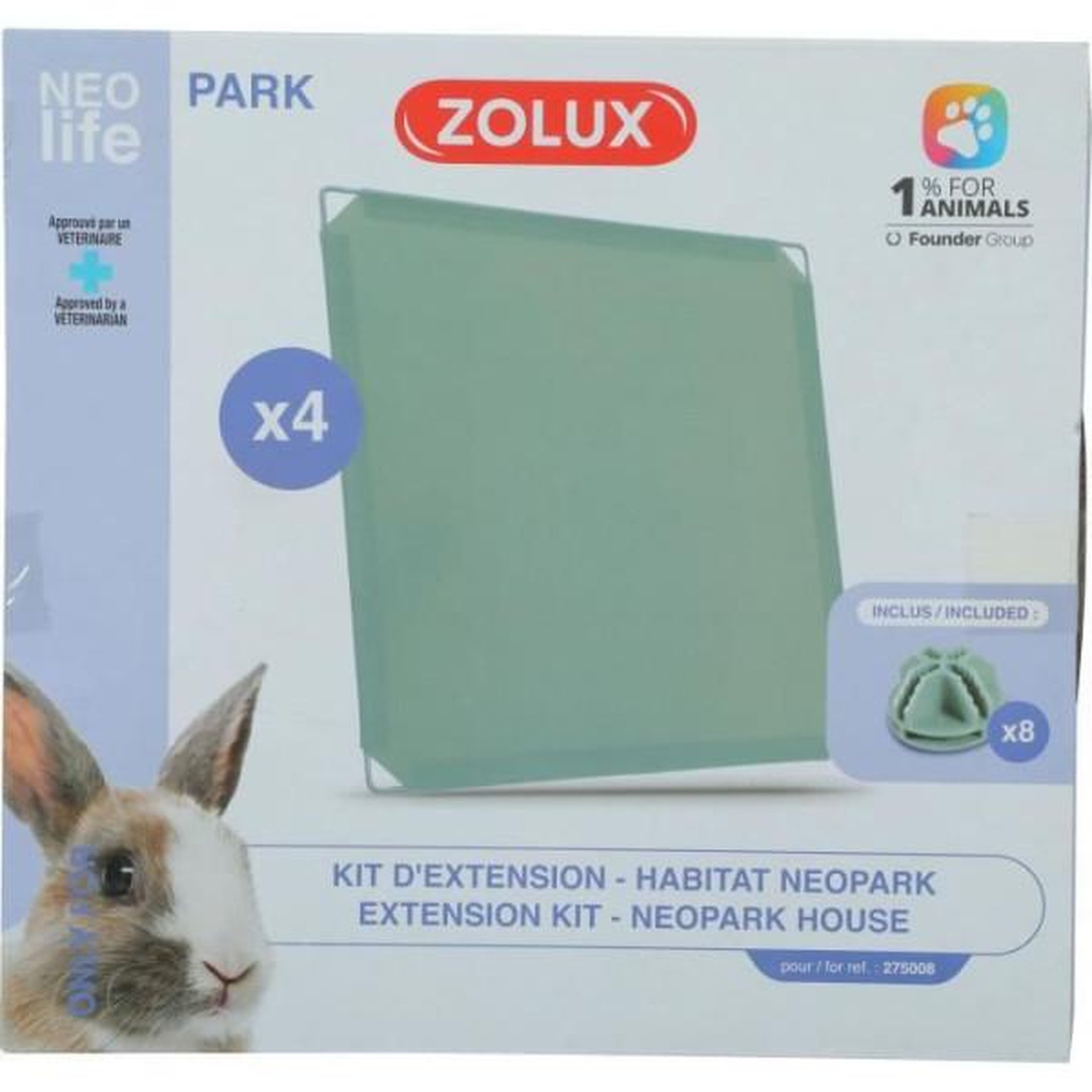 Voir la diapositive 4 : Zolux Kit extension pour enclos modulable - zolux - neo park - lapin - 4 panneaux pleins