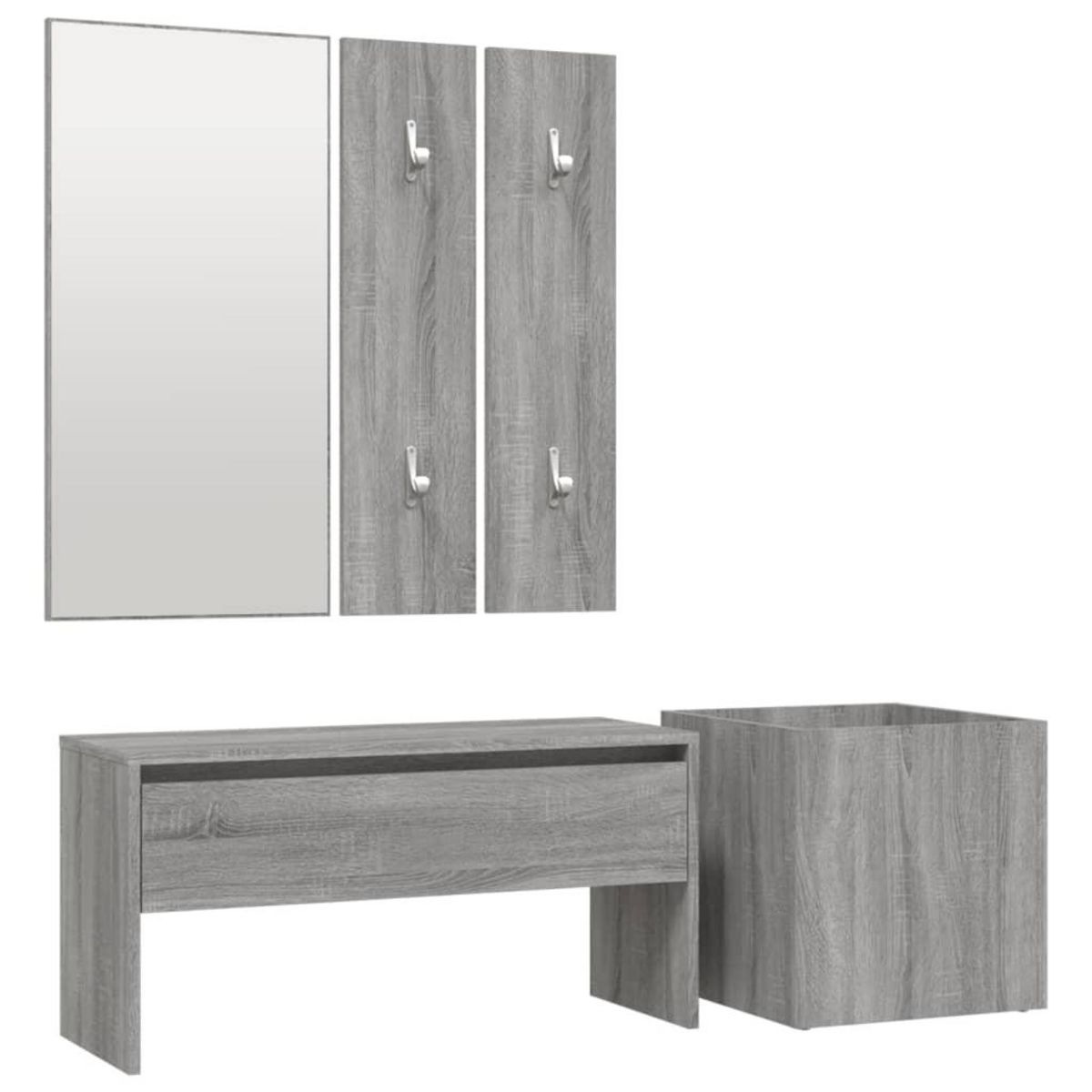 VIDAXL Ensemble de meubles de couloir Sonoma gris Bois d'ingenierie