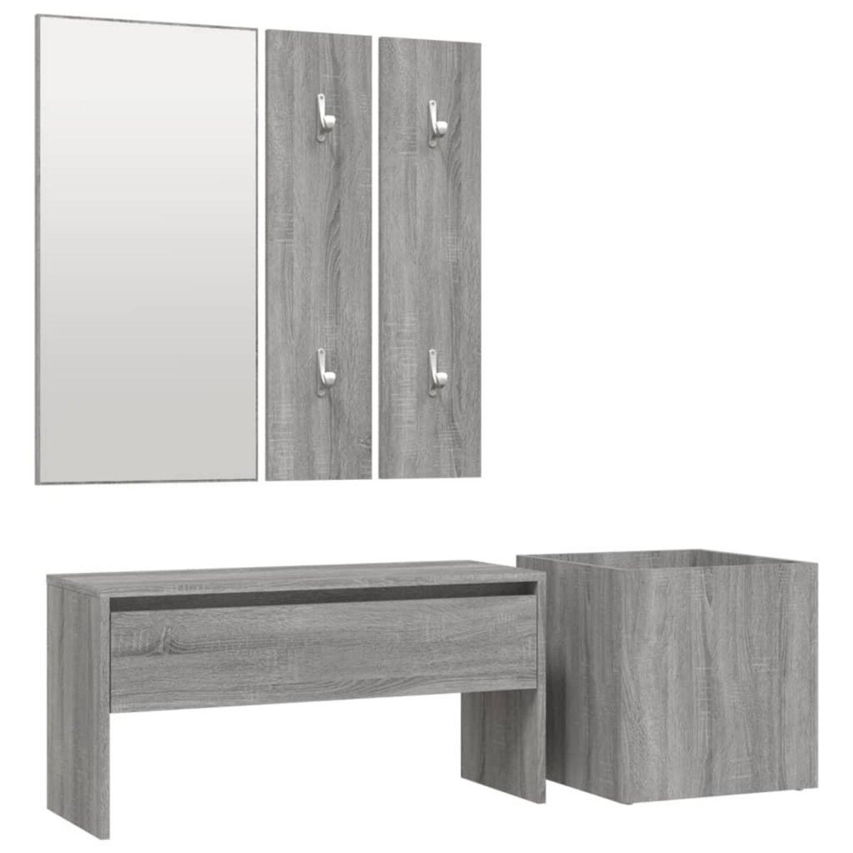 VIDAXL Ensemble de meubles de couloir Sonoma gris Bois d'ingenierie