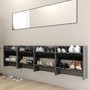 Voir la diapositive 3 : VIDAXL Armoires a chaussures murales 4 pcs gris brillant 60x18x60 cm