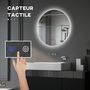 Voir la diapositive 4 : KLEANKIN Miroir rond lumineux LED réglable de salle de bain dia. 80 cm interrupteur tactile fonction antibuée gris
