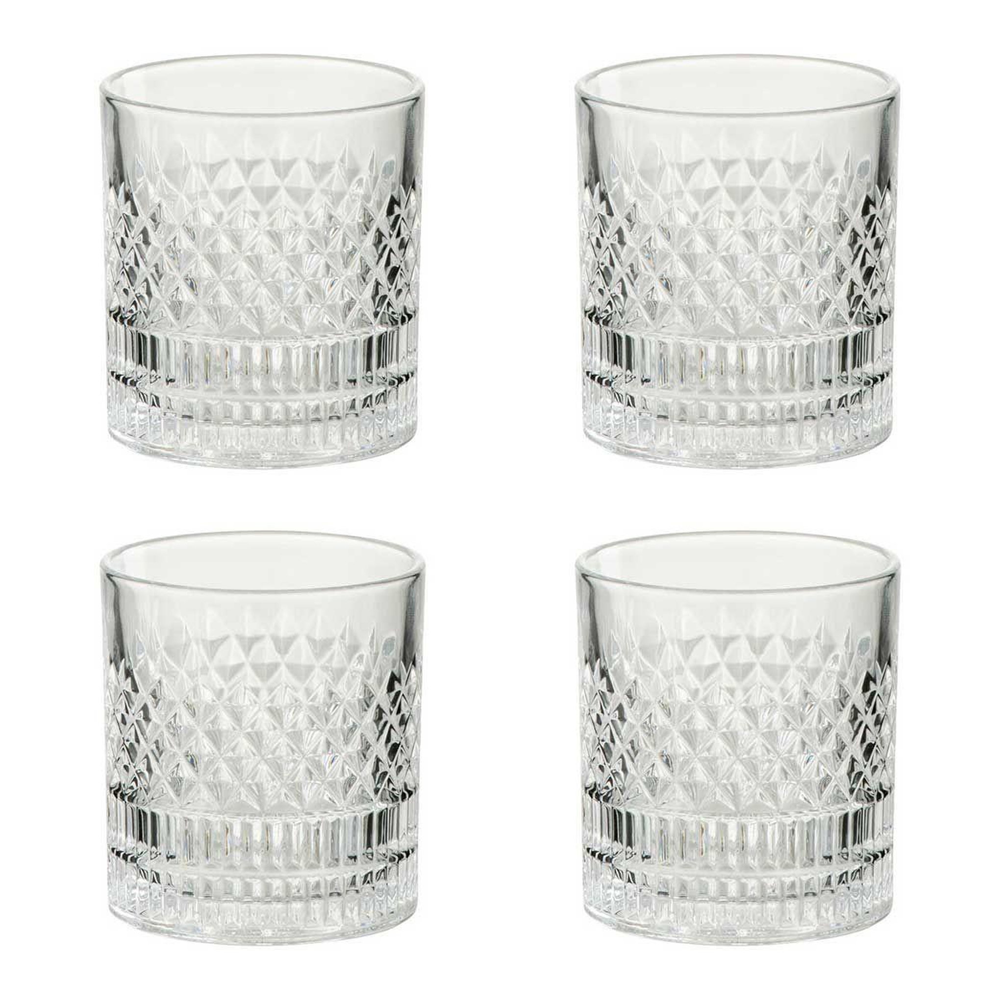 Voir la diapositive 1 : J-LINE Lot de 4 verres à whisky  tennesse  9cm transparent