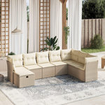 VIDAXL Salon de jardin avec coussins 8 pcs beige resine tressee