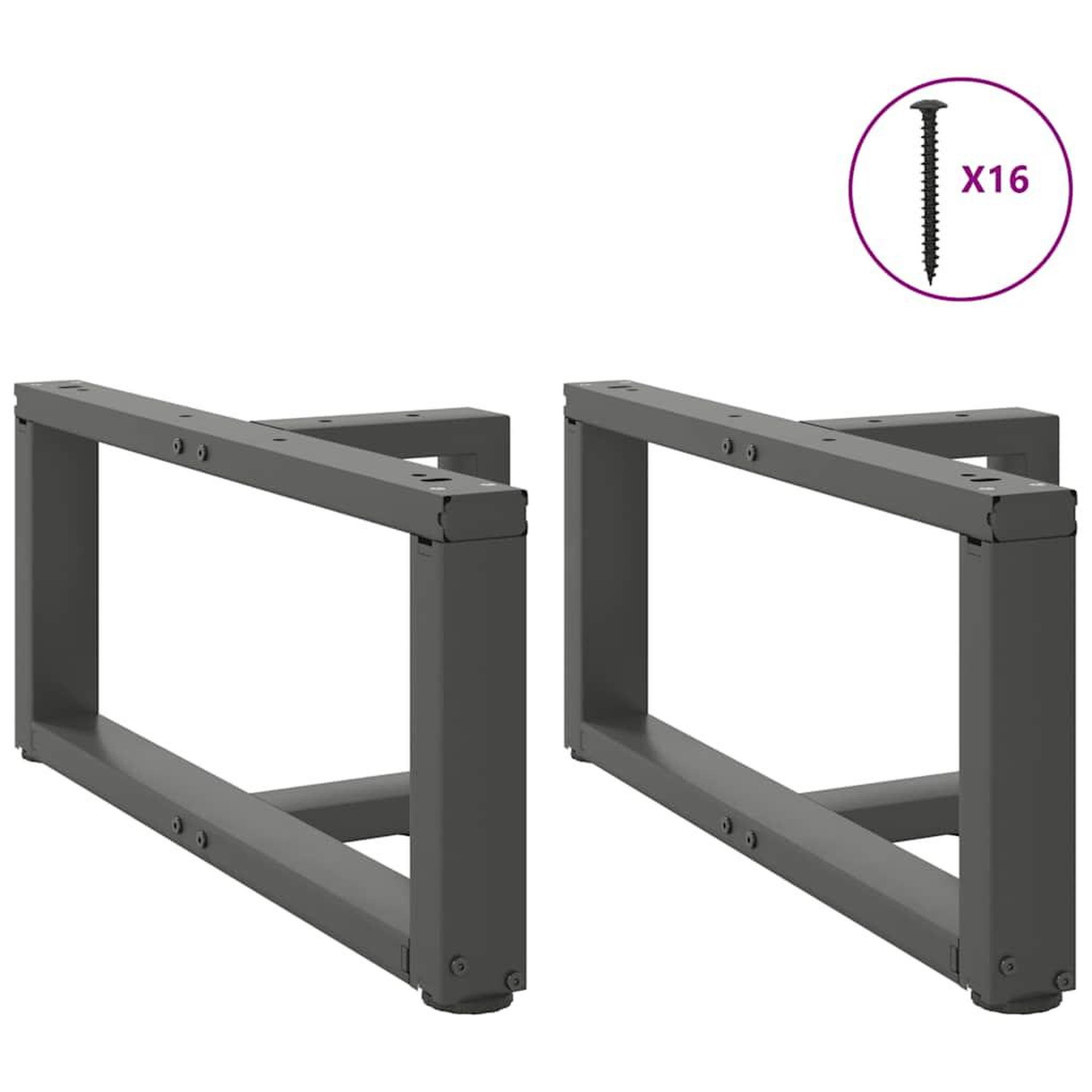 Voir la diapositive 3 : VIDAXL Pieds de table basse forme de T 2pcs anthracite 70x25x(30-31)cm