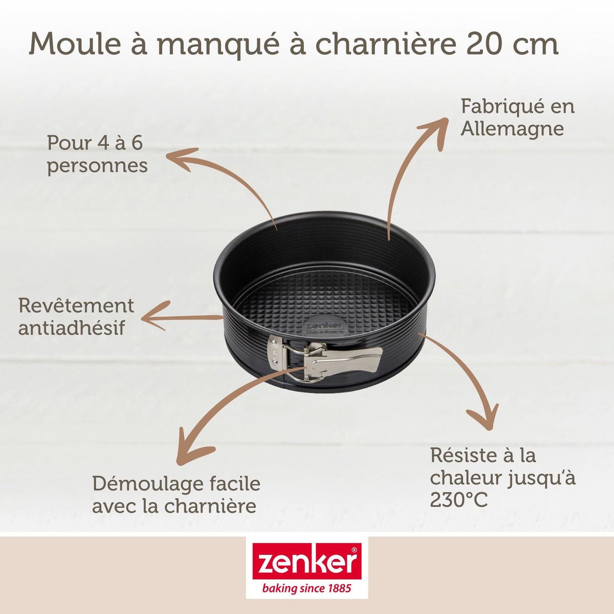 ZENKER Ensemble de 2 Moules à manqué à charnière 20 cm Zenker Black Metallic