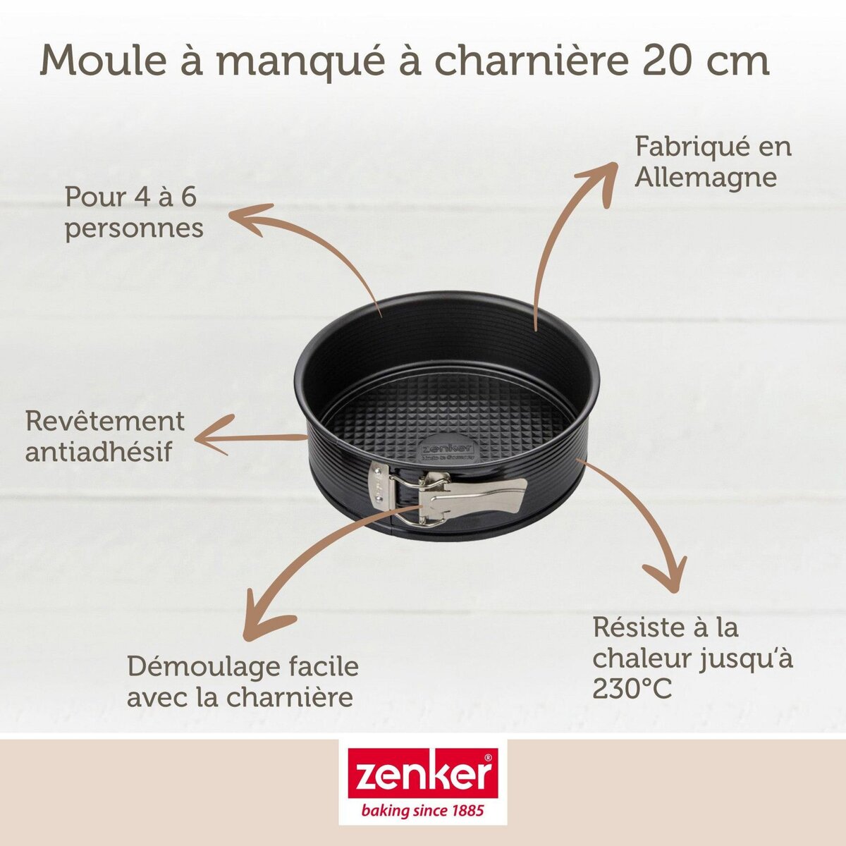ZENKER Ensemble de 2 Moules à manqué à charnière 20 cm Zenker Black Metallic