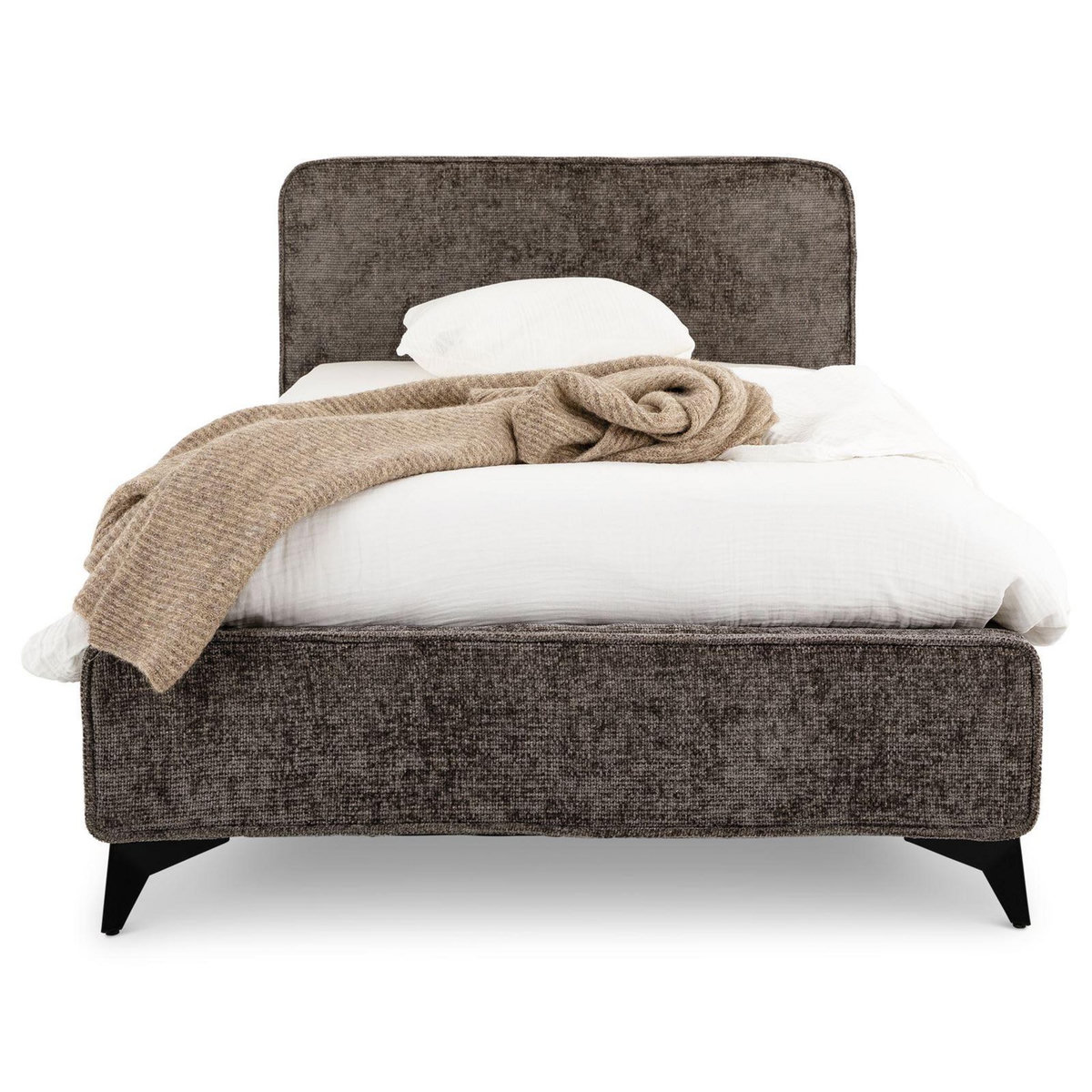 IDIMEX Lit simple LEVERDA 90 x 190 cm, revêtement en tissu
