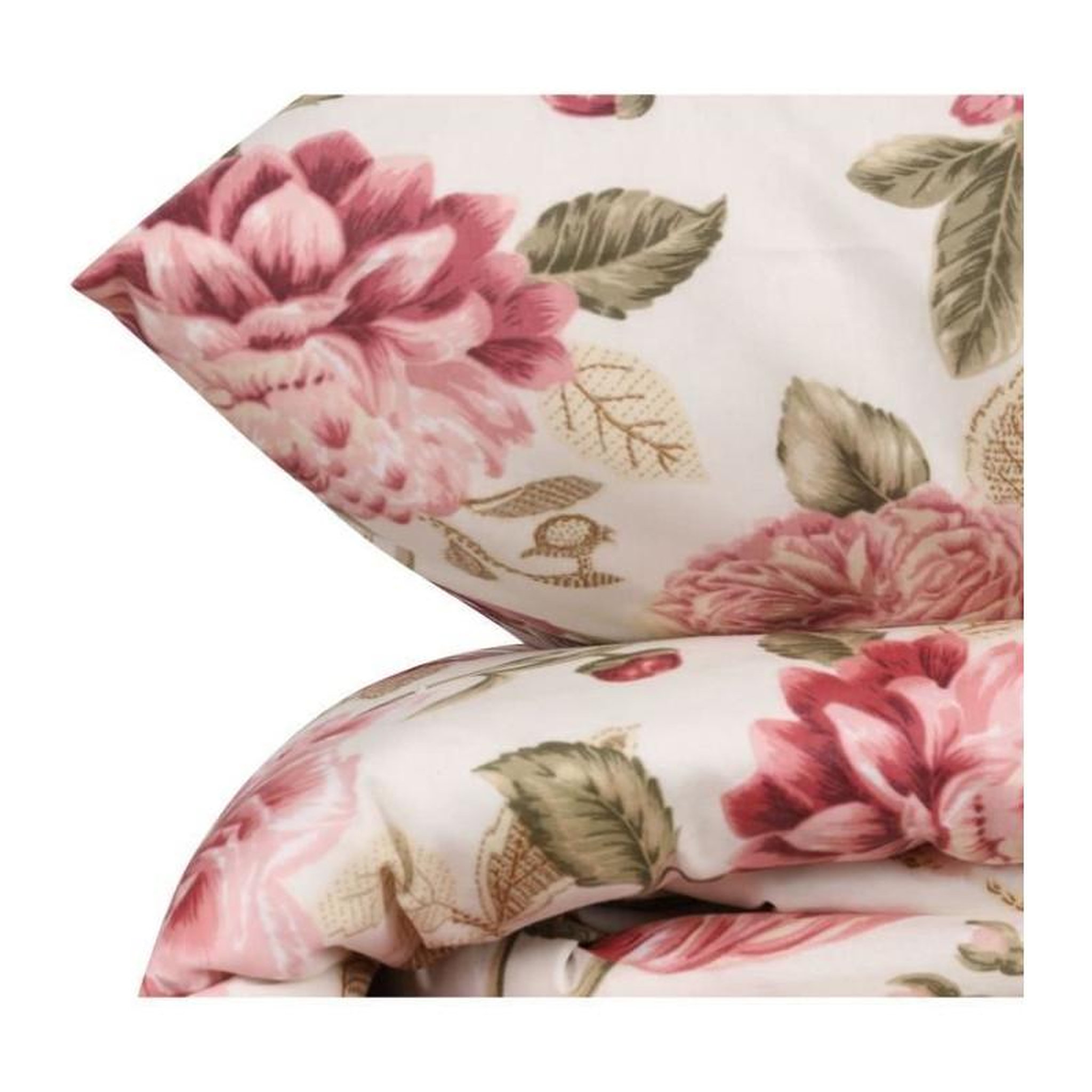 Voir la diapositive 4 : GENERIQUE Parure de lit - 1 housse de couette 220 x 240 cm + 2 taies d'oreiller 60 x 60 cm - 65% coton, 35% polyester - Creme
