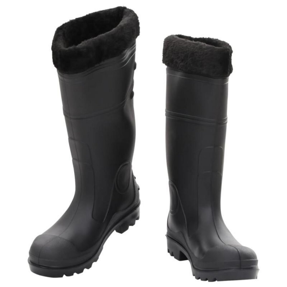 VIDAXL Bottes de pluie avec chaussettes amovibles noir taille 38 PVC