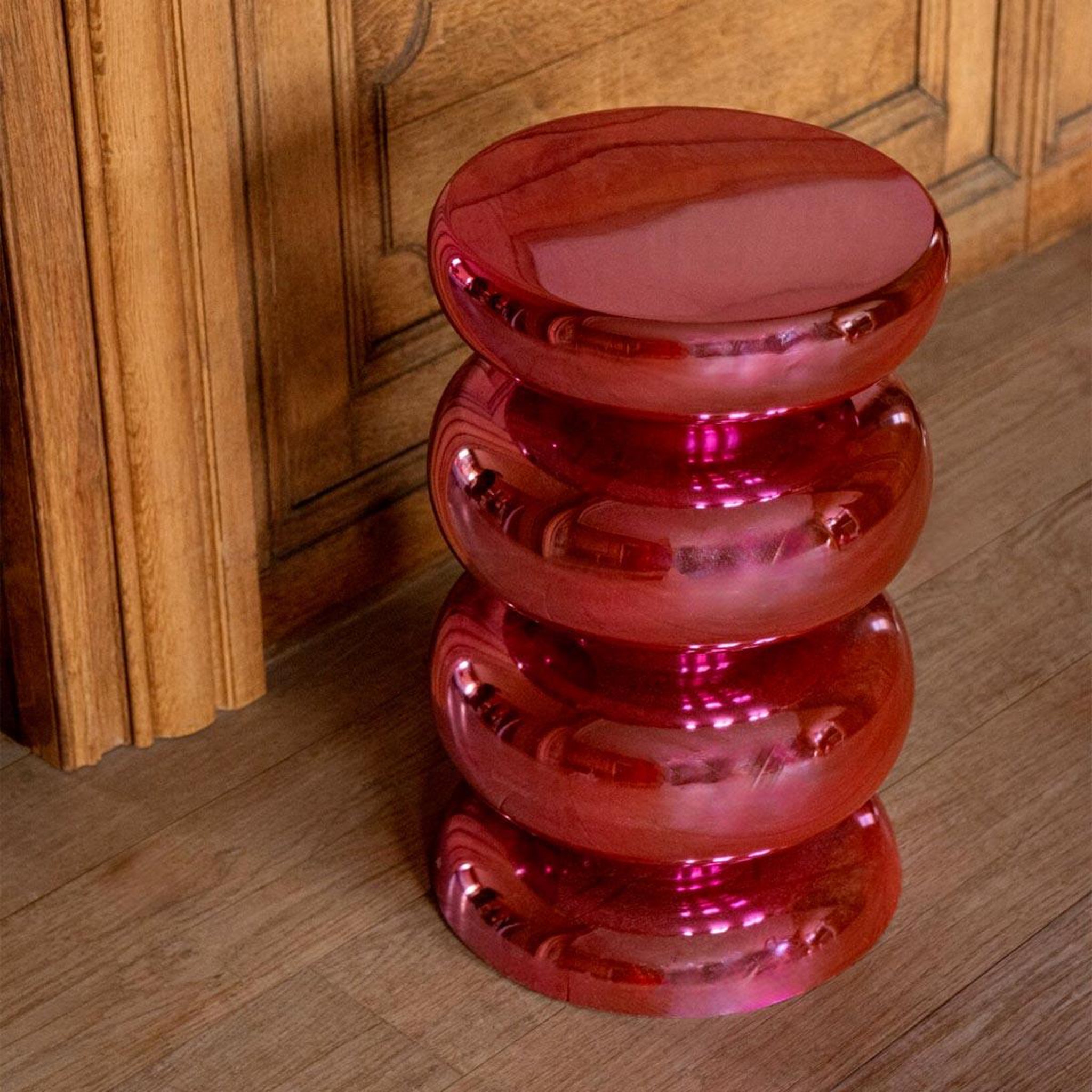 Voir la diapositive 2 : J-LINE Tabouret Brillant Design  Tilde  47cm Rose