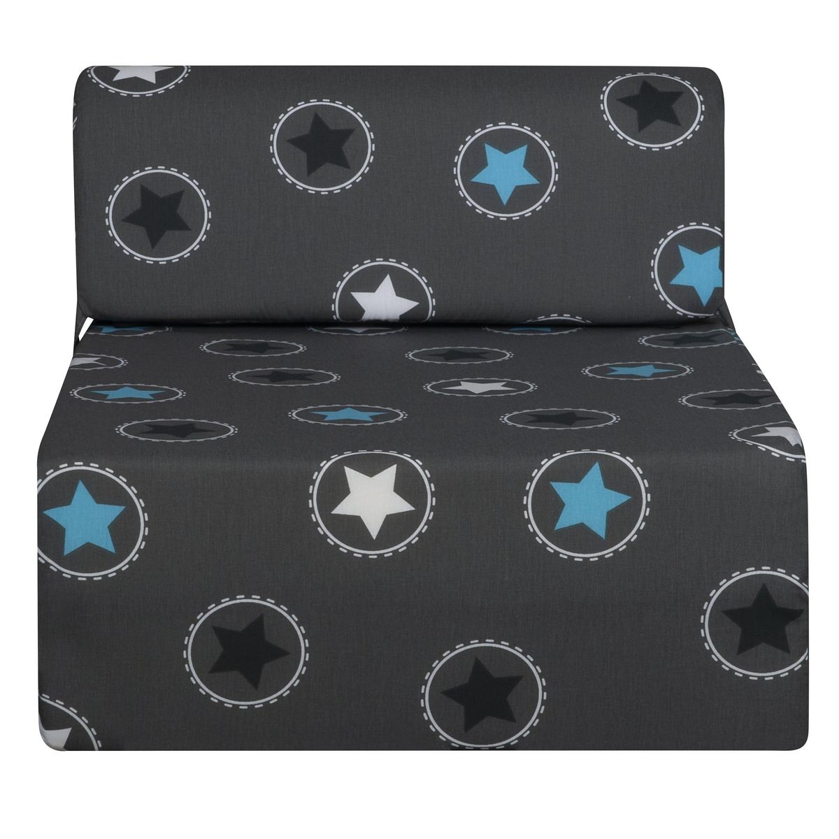 Chauffeuse 1 place STAR tissu gris étoiles 