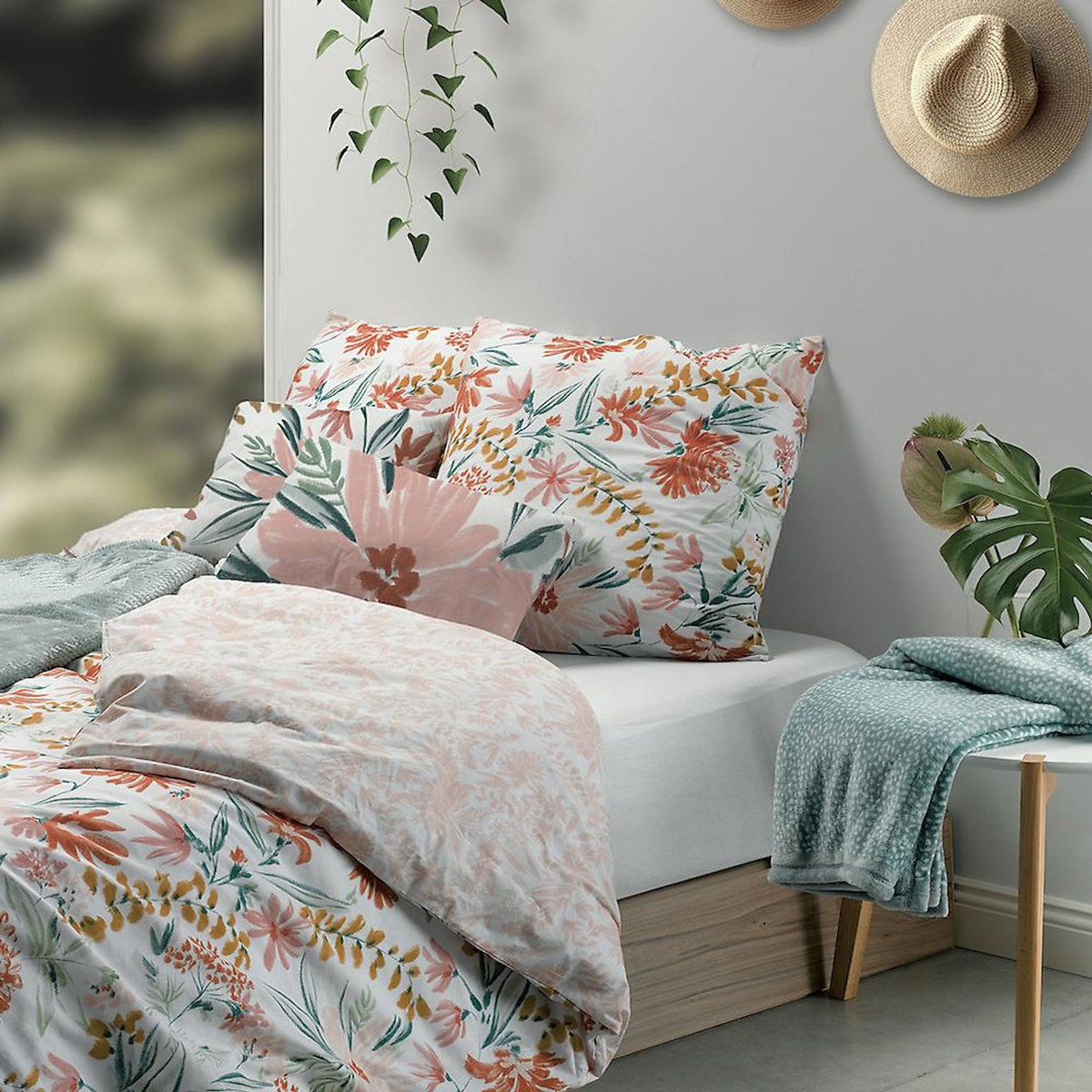 Les Ateliers du Linge Coussin imprimé 100%coton marna