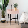 Voir la diapositive 3 : VS VENTA-STOCK Table auxiliaire Jaipur avec Plateau en MDF Rose et Structure métallique en Noir Mat