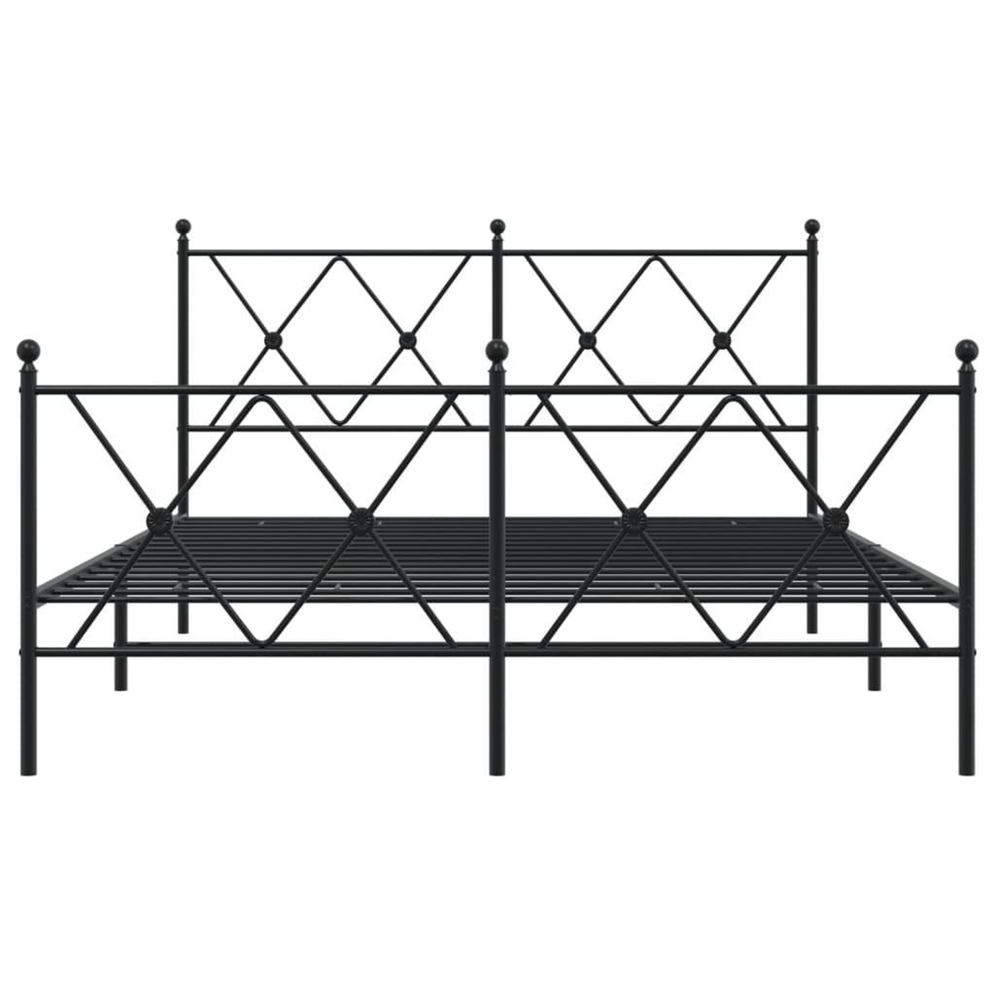 Voir la diapositive 4 : VIDAXL Cadre de lit metal sans matelas avec pied de lit noir 137x190cm