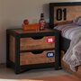Voir la diapositive 2 : Paris Prix Table de Chevet Enfant  Alex  50cm Marron & Noir