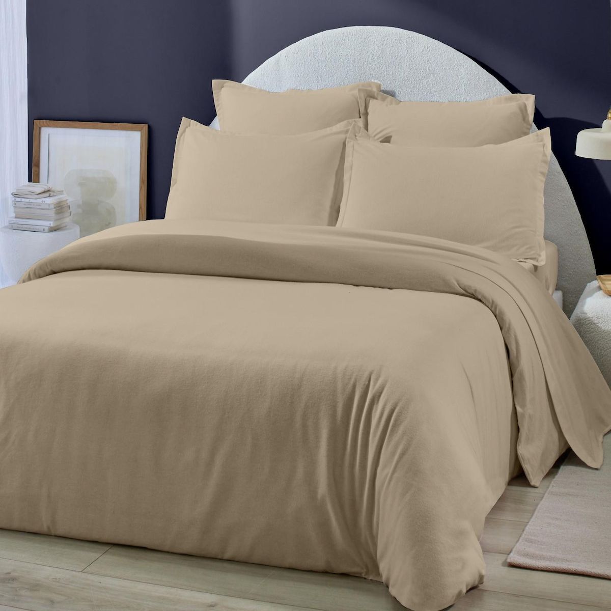 Home collection Drap housse, bonnet 30cm 100% flanelle de coton 160 gr