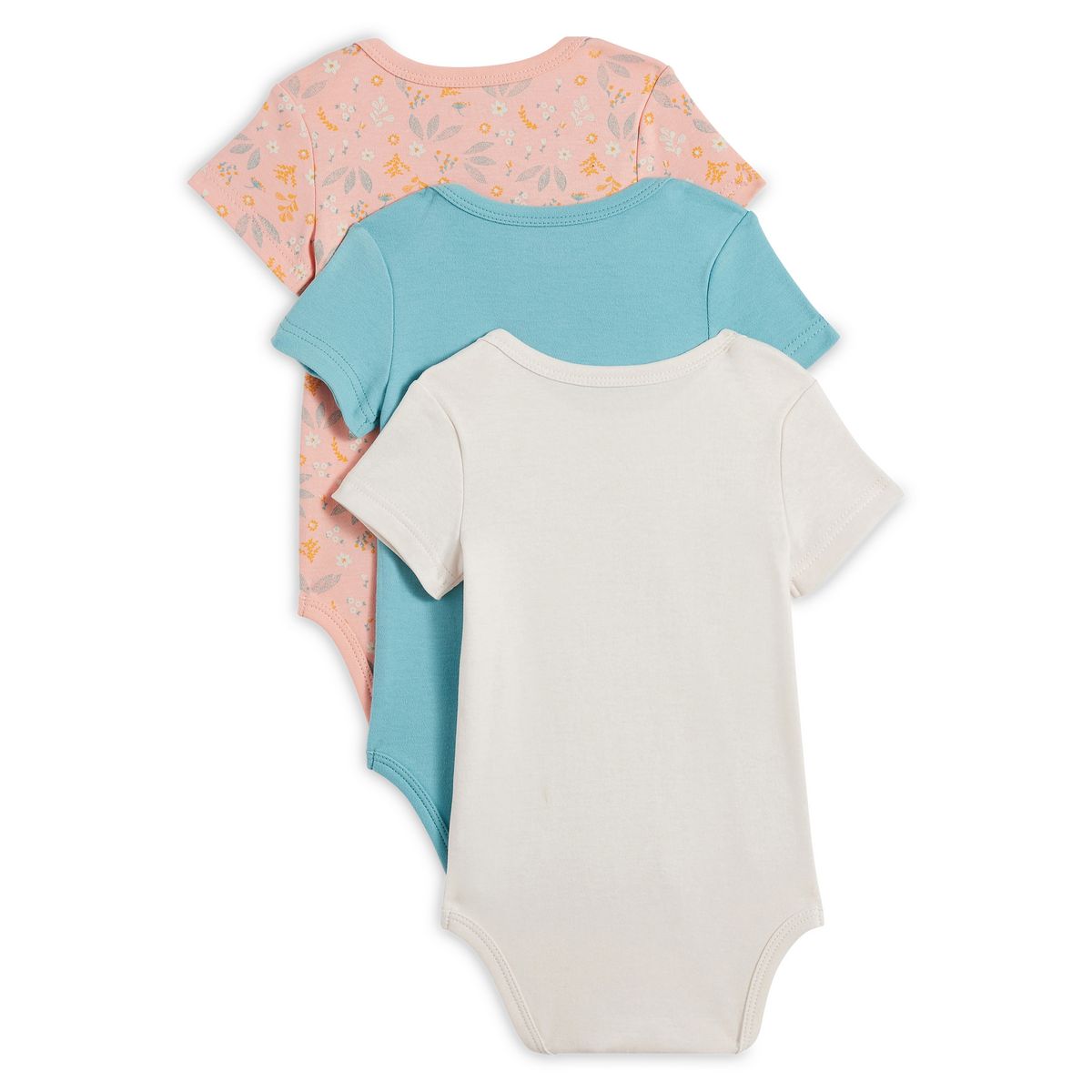 IN EXTENSO Lot de 3 bodies manches courtes bébé fille fleuri