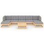 Voir la diapositive 3 : VIDAXL Salon de jardin 8 pcs avec coussins Bois de pin massif