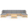Voir la diapositive 3 : VIDAXL Salon de jardin 8 pcs avec coussins Bois de pin massif