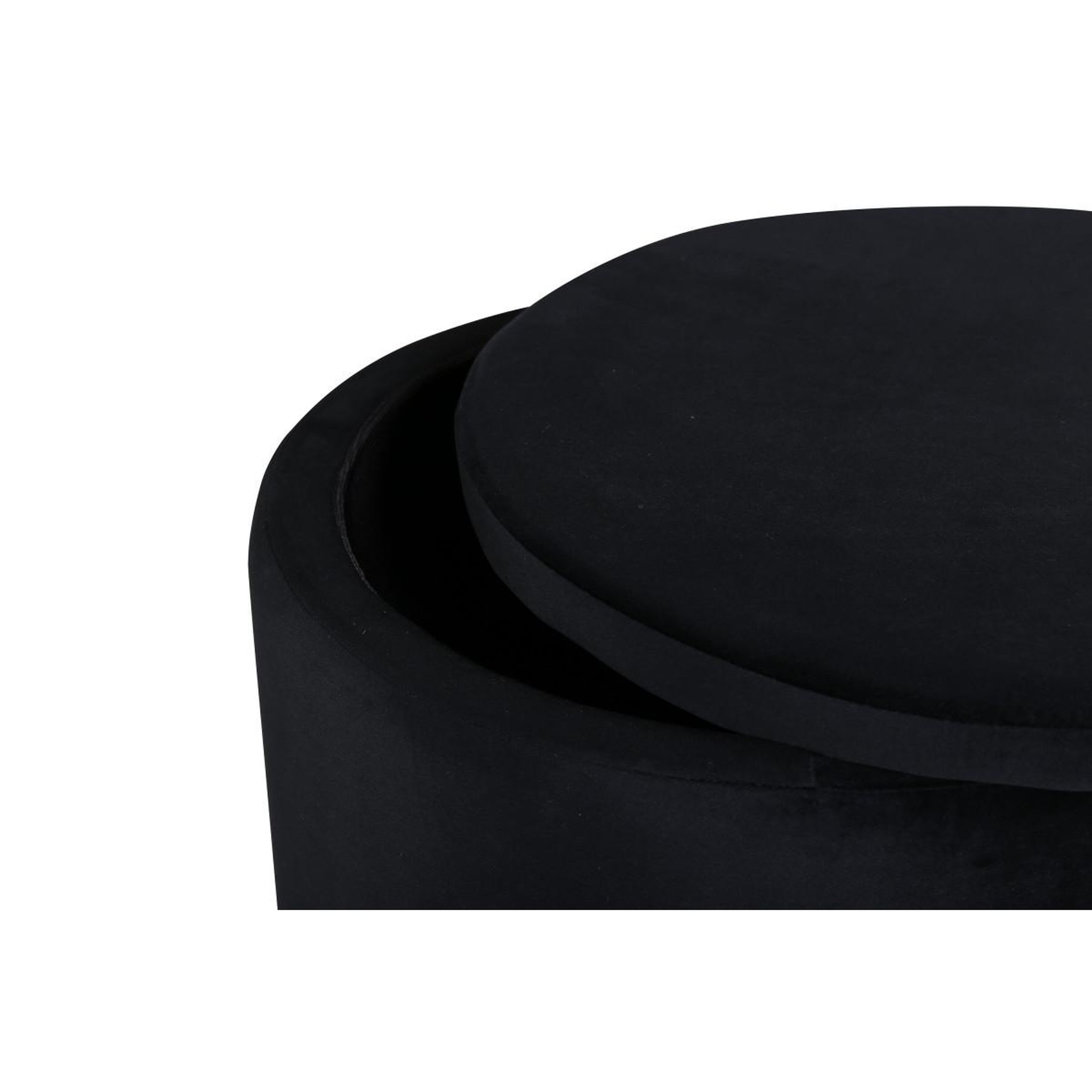 Voir la diapositive 3 : Paris Prix Pouf coffre en velours  dunken  51cm noir