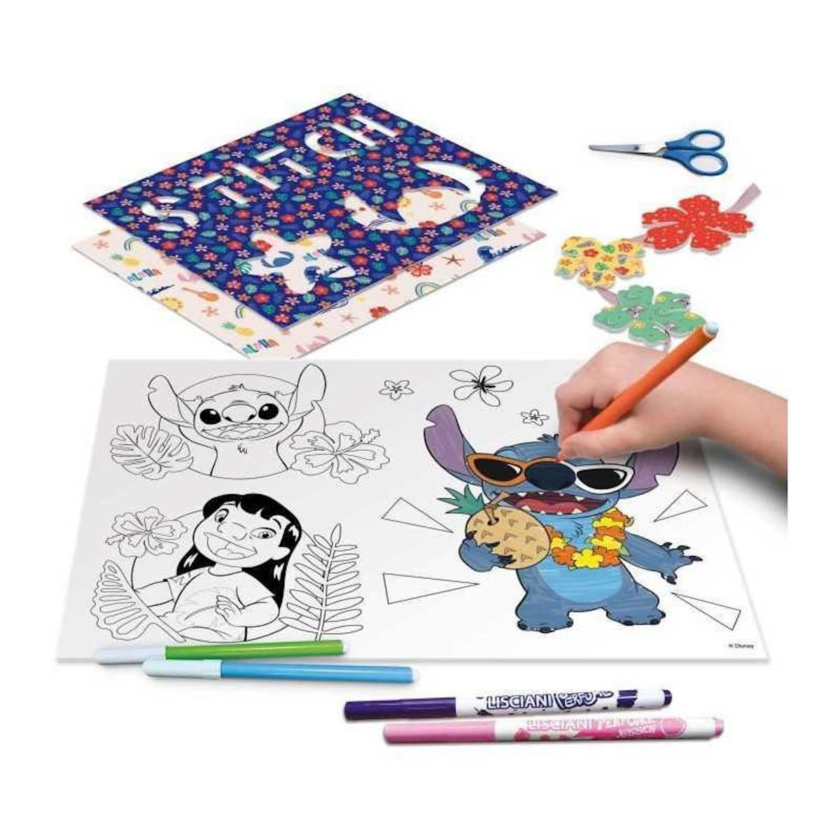 LISCIANI GIOCHI Kit de dessin - LISCIANIGIOCHI - STITCH - Table lumineuse - Modeles, Feutres
