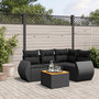 Voir la diapositive 1 : VIDAXL Salon de jardin 5 pcs avec coussins noir resine tressee