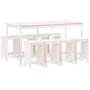 Voir la diapositive 2 : VIDAXL Ensemble de bar de jardin 9 pcs blanc bois de pin massif