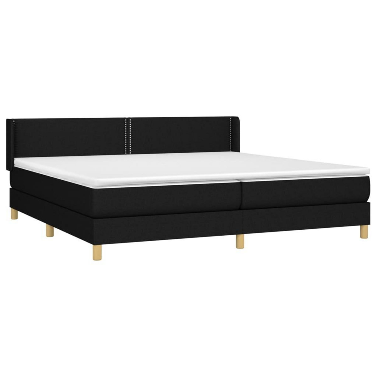 VIDAXL Sommier a lattes de lit avec matelas Noir 200x200 cm Tissu