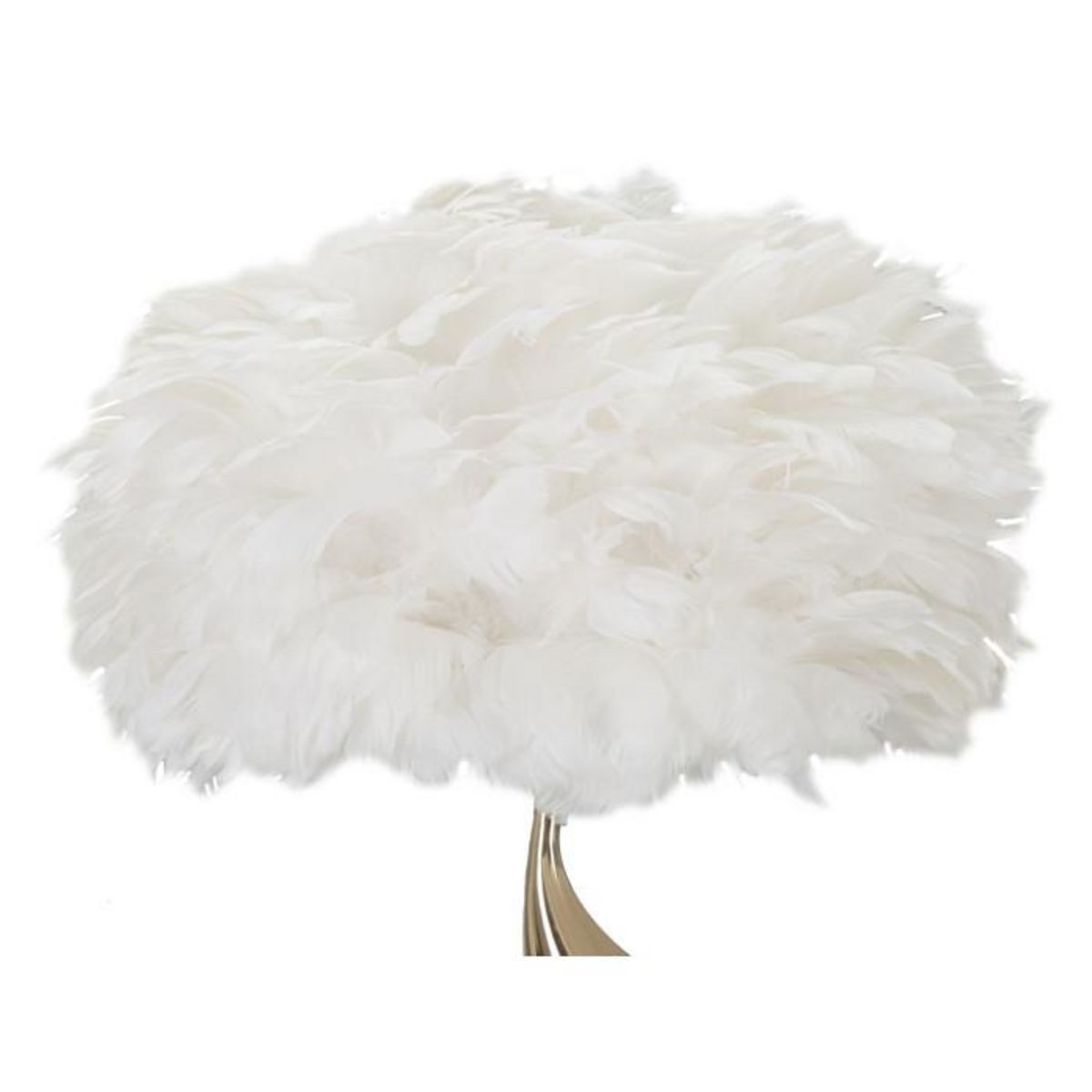 Paris Prix Lampe à Poser Imitation Plume  Slim  63cm Or & Blanc