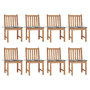 Voir la diapositive 1 : VIDAXL Chaises de jardin lot de 8 avec coussins Bois de teck massif
