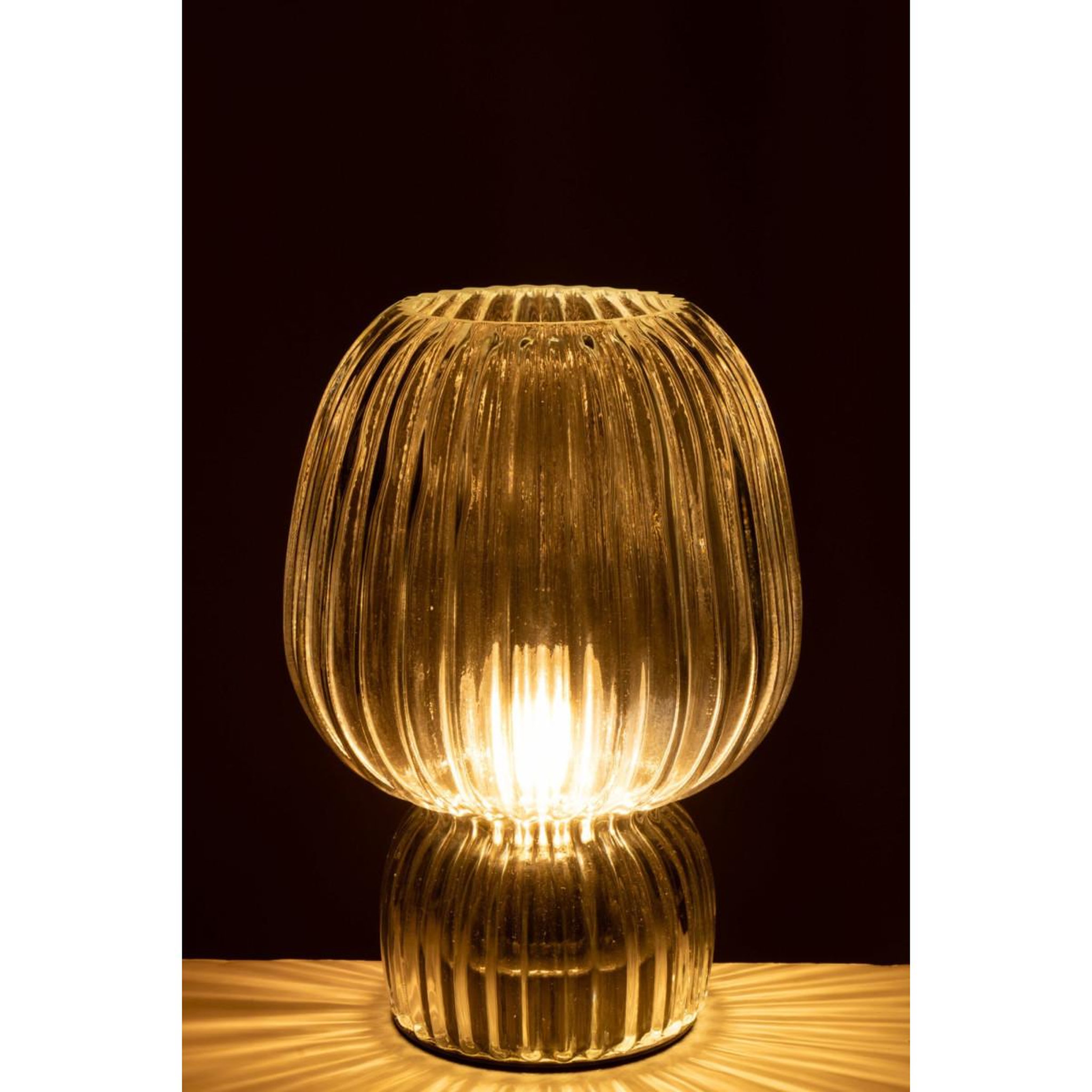 Voir la diapositive 4 : J-LINE Lampe à poser sans fil en verre  aura  21cm transparent