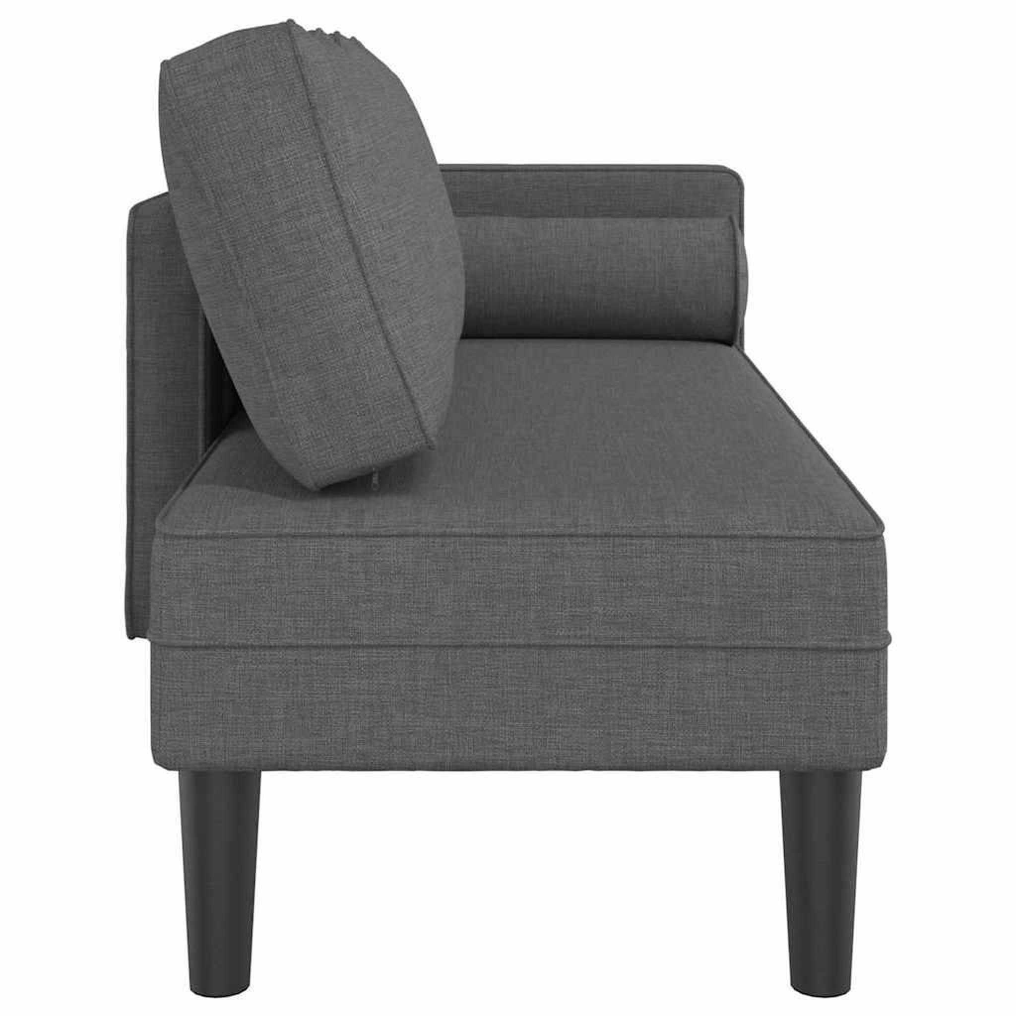 Voir la diapositive 4 : VIDAXL Chaise longue avec coussins gris fonce tissu